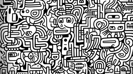 Abstract seamless doodle background, artistic background
