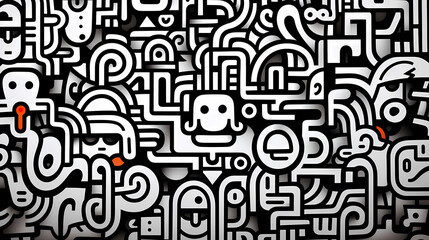Abstract seamless doodle background, artistic background