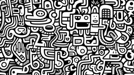 Abstract seamless doodle background, artistic background