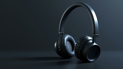 Fototapeta na wymiar headphones on black background