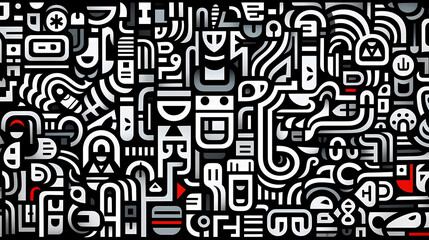 Abstract seamless doodle background, artistic background