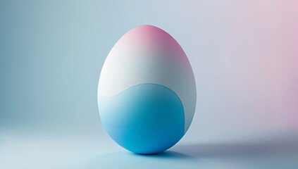 Design for an easter egg with waves. Pastel gradient, soft pink to blue. Tranquil design background. Serene professional hues, calming transition for design projects.