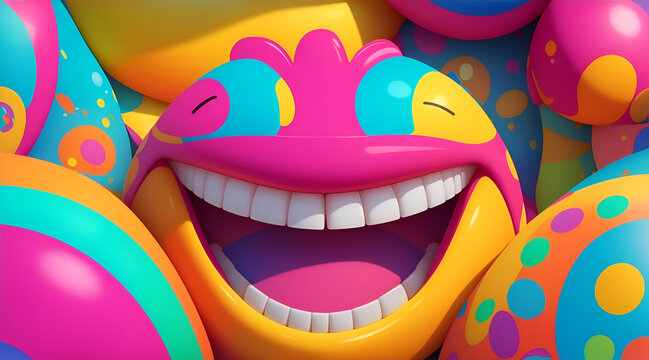 Funny cartoon monsters 3d illustration Funny colorful monsters