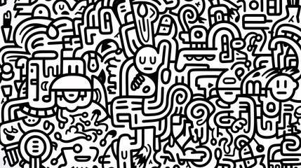 Abstract seamless doodle background, artistic background