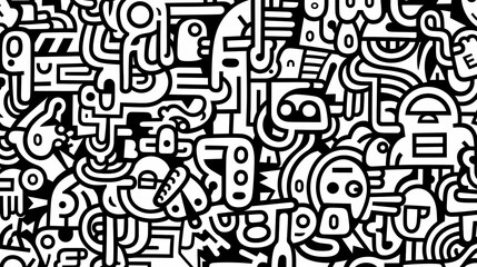 Abstract seamless doodle background, artistic background