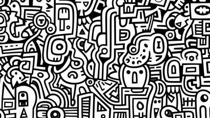 Abstract seamless doodle background, artistic background