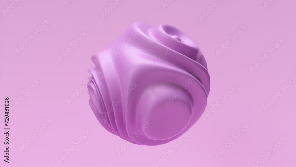 Poster hypnotic cyclic animation of the sphere. endless animation of 3d waves. cyclic smooth motion design.
