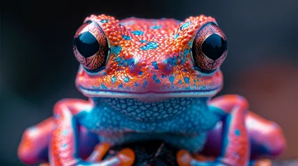 Gordijnen beautiful colorful frog cute print illustration © Adja Atmaja