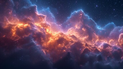 Deep Space Background: Nebulae and Stars in Expansive and Mysterious Cosmic Scene - High-Quality Space Theme Illustration for Design and Decor