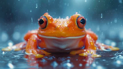 Deurstickers beautiful colorful frog cute print illustration © Adja Atmaja