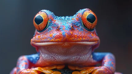 Deurstickers beautiful colorful frog cute print illustration © Adja Atmaja