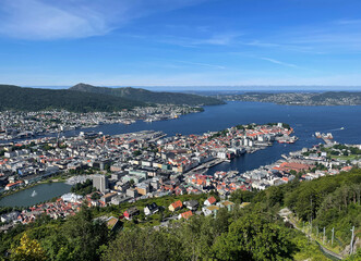 Fototapeta na wymiar Bergen view from Mount Fløyen - Norway