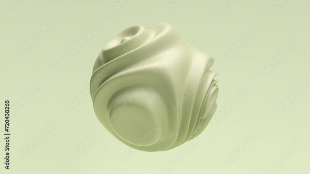 Poster hypnotic cyclic animation of the sphere. endless animation of 3d waves. cyclic smooth motion design.