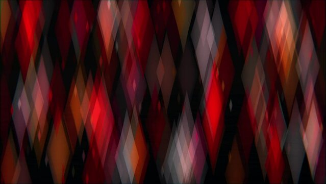 Animation of stretched diamond shaped bokeh with vibrant red hue