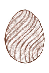 Drawing brown Easter eggs isolated on transparent background.