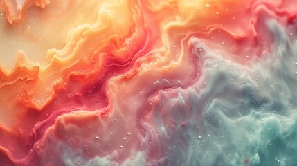 Abstract Peach Fuzz Swirling Textures: Complementary Pastels, Marble Effect, Soft Lighting, Background