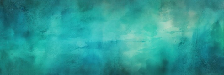 Fototapeta na wymiar Teal watercolor abstract painted background on vintage paper background