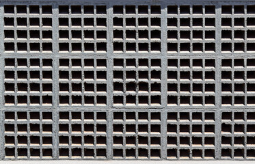 Concrete grid wall surface pattern 