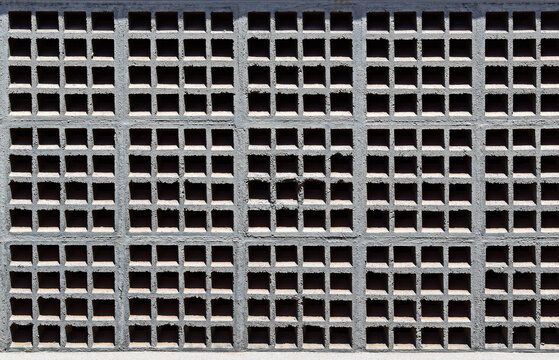Concrete grid wall surface pattern 