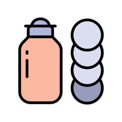 Makeup remover isolated icon, makeup removal products vector icon. Skin Care, Face Pictogram. Isolated Vector Illustration.