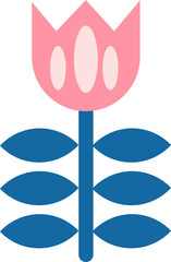 blue and pink flower