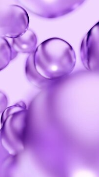 Purple Cosmetic Beauty Care Essential Oil Bubbles Macro Close-Up