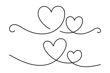 Hearts continuous lines