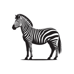 Safari Elegance: Zebra Silhouette Series Celebrating the Regal Beauty of African Horses in Motion - Zebra Illustration - Zebra Vector - African Horse Silhouette
