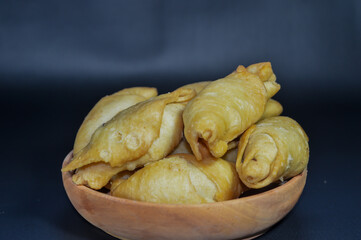 Pisang molen, a typical Indonesian food made from bananas wrapped in a sheet of pastry dough and then deep-fried.
