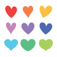 Hearts set multi colours