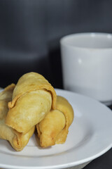 Pisang molen, a typical Indonesian food made from bananas wrapped in a sheet of pastry dough and then deep-fried.
