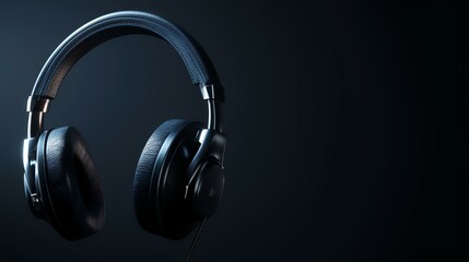 Fototapeta na wymiar headphones on a black background