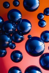 Blue bubbles in deep blue background 