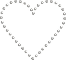 3D-Rahmen in Herzform - Weißes Herz aus metallisch wirkenden Tropfen mit Lichteffekt - Zeichen für Liebe, Zuneigung und Mitgefühl - als Überlagerung, Hintergrund