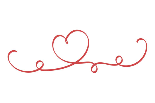 Calligraphy red heart vectorart