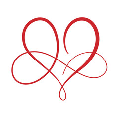 Infinity calligraphy heart vectorart