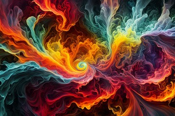 Masterpiece of Swirling Colors on Turbulent Flow (JPG 300Dpi 10800x7200)