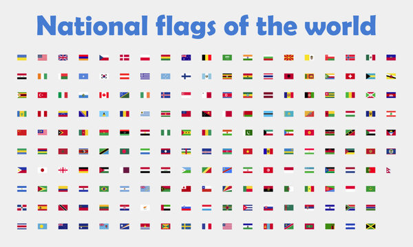 National flags of the world. Vector illustration