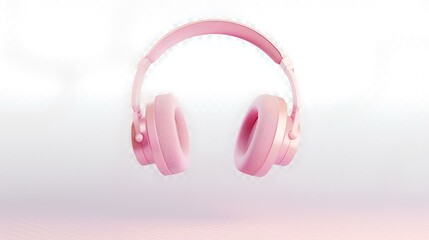 pink headphones isolated on white background