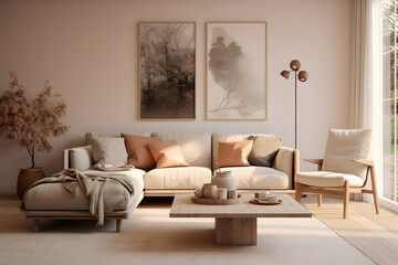  A living room featuring a mix of soft textured