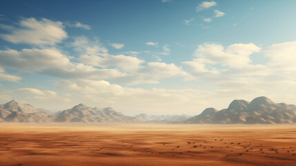 Fototapeta premium desert plains with hills