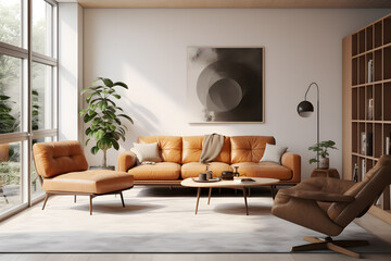  A living room with a mix of Scandinavian and eco friendly
