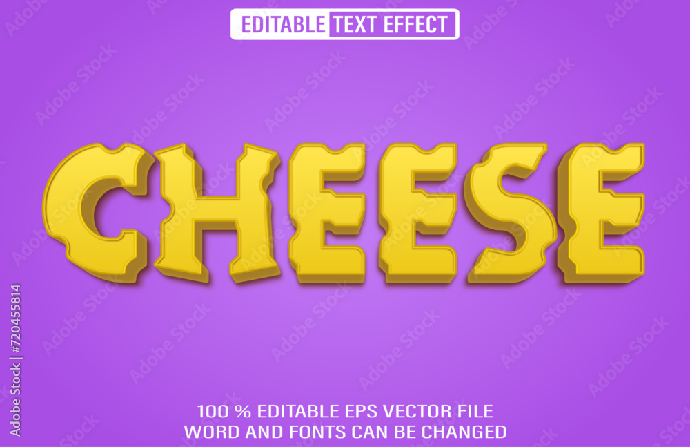 Poster editable 3d text style effect - cheese text effect template