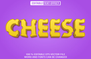 Editable 3d text style effect - Cheese text effect Template	