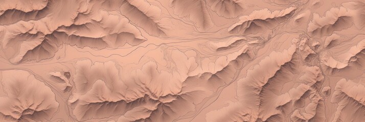 Terrain map rose gold contours trails, image grid geographic relief topographic contour line maps - Powered by Adobe