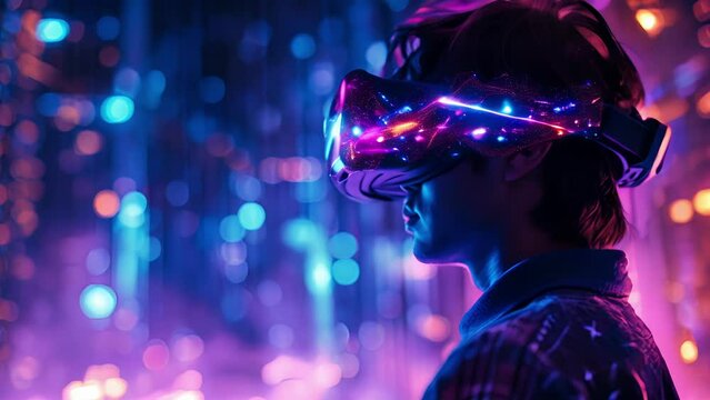 A holographic virtual reality game within a social media platform allowing users to interact and compete with friends.