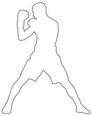 black silhouette of a boxer without background