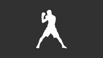 Fototapeta na wymiar black silhouette of a boxer without background