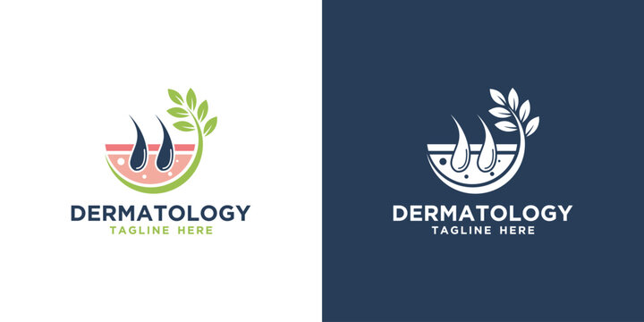 dermatology logo icon symbol. Treatment and transplantation concept. logo for skin health and skin, hair and nail care