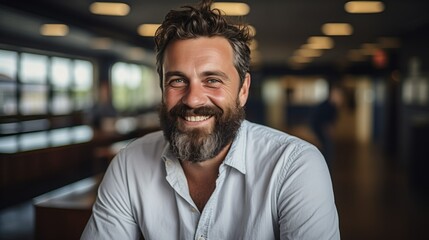 Obraz premium Engaging Smile of a Modern Professional. Generative AI.